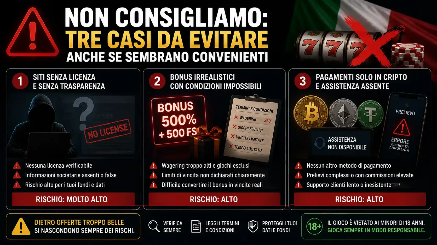 casino senza licenza italiana autoesclusione