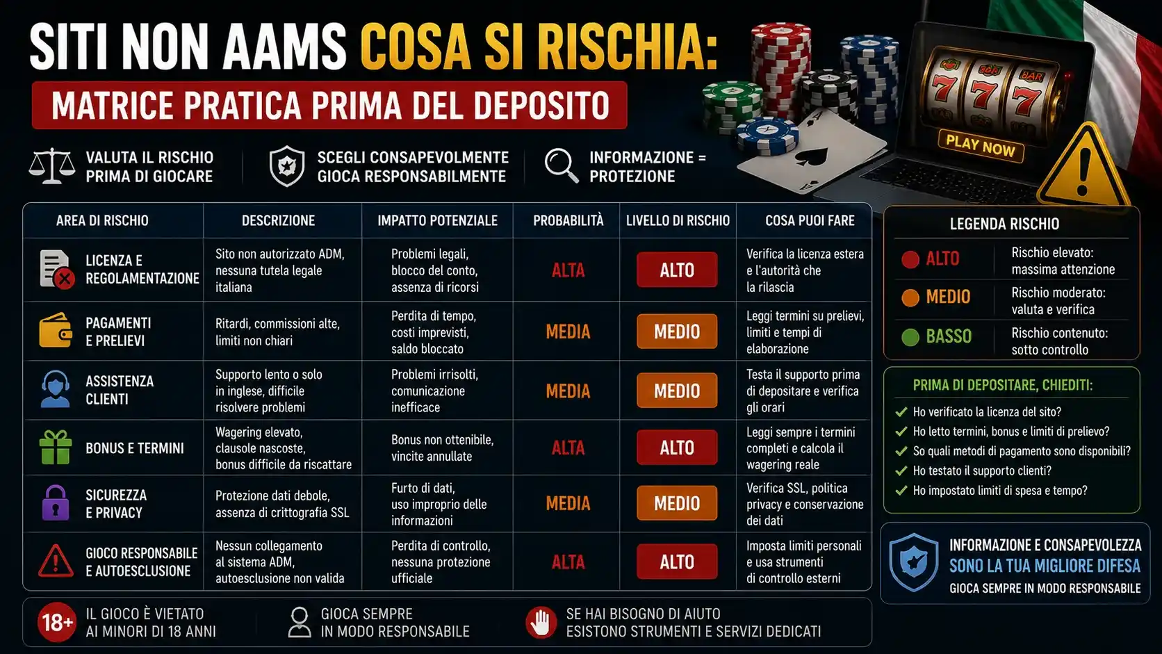 siti non aams cosa si rischia